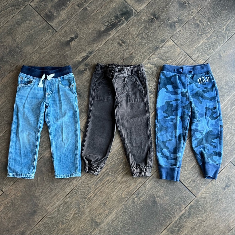 Baby Gap Toddler Boy Pants Bundle 3T / Set of 3 - Jeans, Brown Pants, Joggers